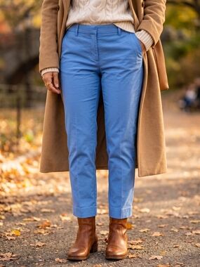 GAP Tailored Crop Stretch Trousers Clean Girl Preppy Coastal Grandma Blue Pants